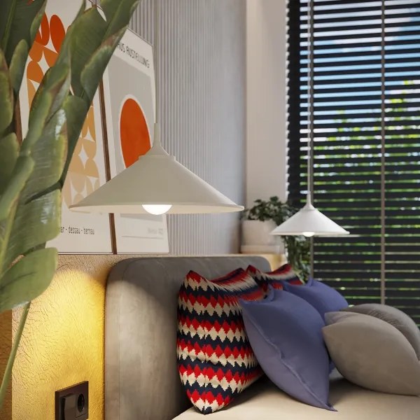 Sollux SL.1325 - Lampadario a sospensione con filo ZUMA 1xE27/15W/230V diametro 30 cm bianco