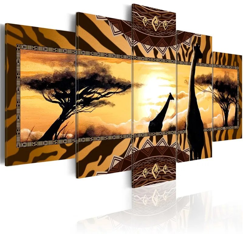 Quadro African giraffes  Colore Marrone, Dimensioni e Misure 100x50