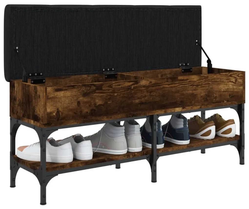 Panca porta scarpe rovere fumo 102x32x45cm in legno multistrato