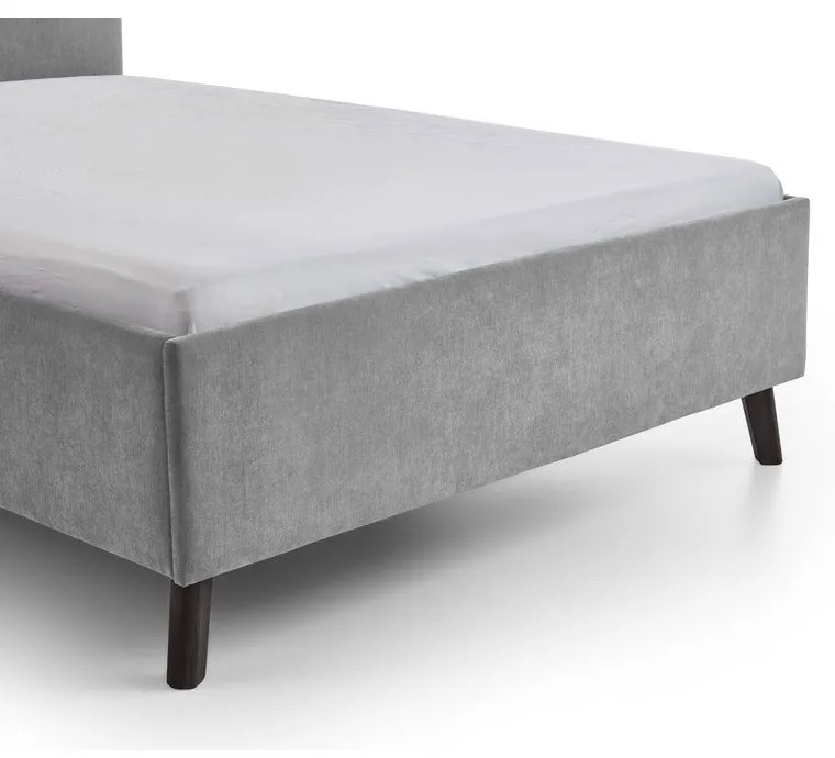 Letto matrimoniale imbottito grigio con rete inclusa 140x200 cm Piano – Meise Möbel