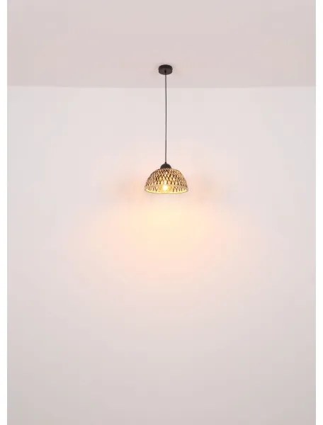 Globo 15767H1 - Lampadario a sospensione con filo COLLY 1xE27/15W/230V bambù