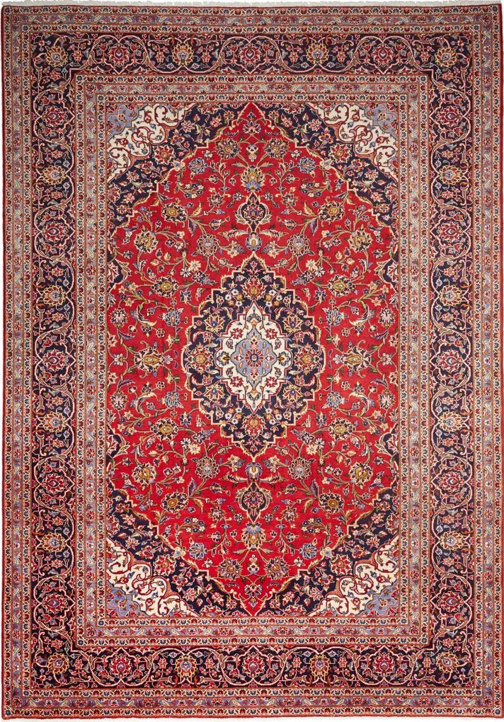 Kashan Tappeto persiano 350 x 250 Rosso (Iran) Annodato A Mano