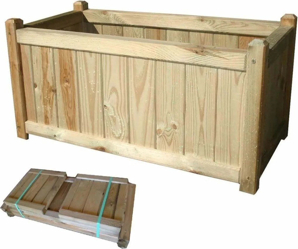 fioriera da giardino i in legno di pino impregnato in autoclave 40 x 80 cm