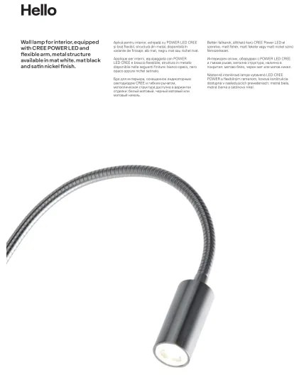 Redo 01-1194 - LED Lampada flessibile piccola HELLO LED/3W/230V nera