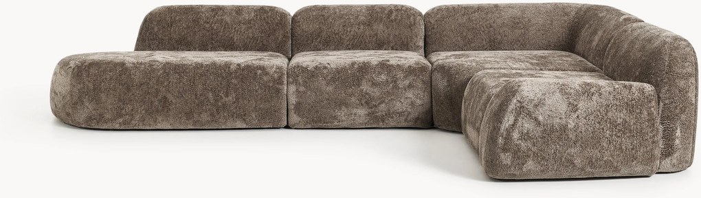 Divano angolare componibile XL in teddy-bouclé Wolke
