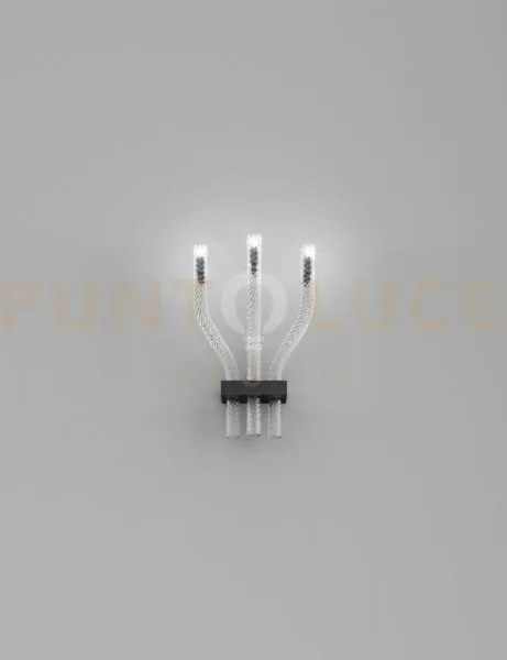 Stardust applique a parete 3 cristallo rigadin nickel nero 3 luci a...