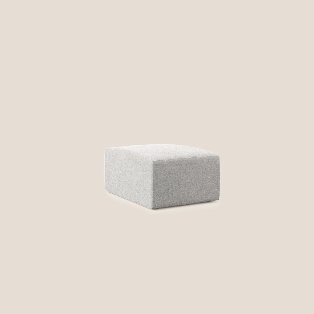 Nettuno modulo pouf in morbido tessuto bouclè T07 grigio
