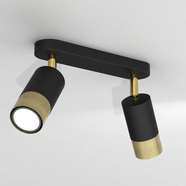 Faretto LINK 2xGU10/8W/230V nero/ottone