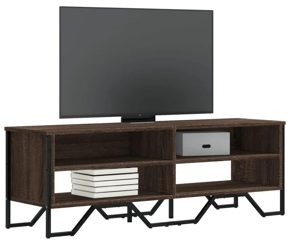 Mobile porta tv rovere marrone 122x34x41cm in legno multistrato