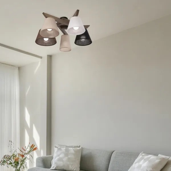 Brilagi - Lampadario LED ANTHONY 5xE14/40W/230V rovere noce