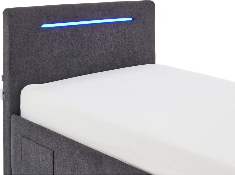 Letto da bambini grigio scuro imbottito con contenitore e rete inclusi 90x200 cm Circle – Meise Möbel