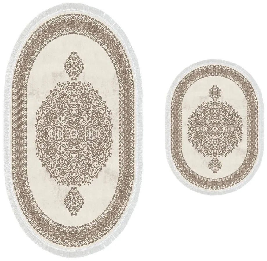 Tappetini da bagno beige in set da 2 pezzi - Foutastic