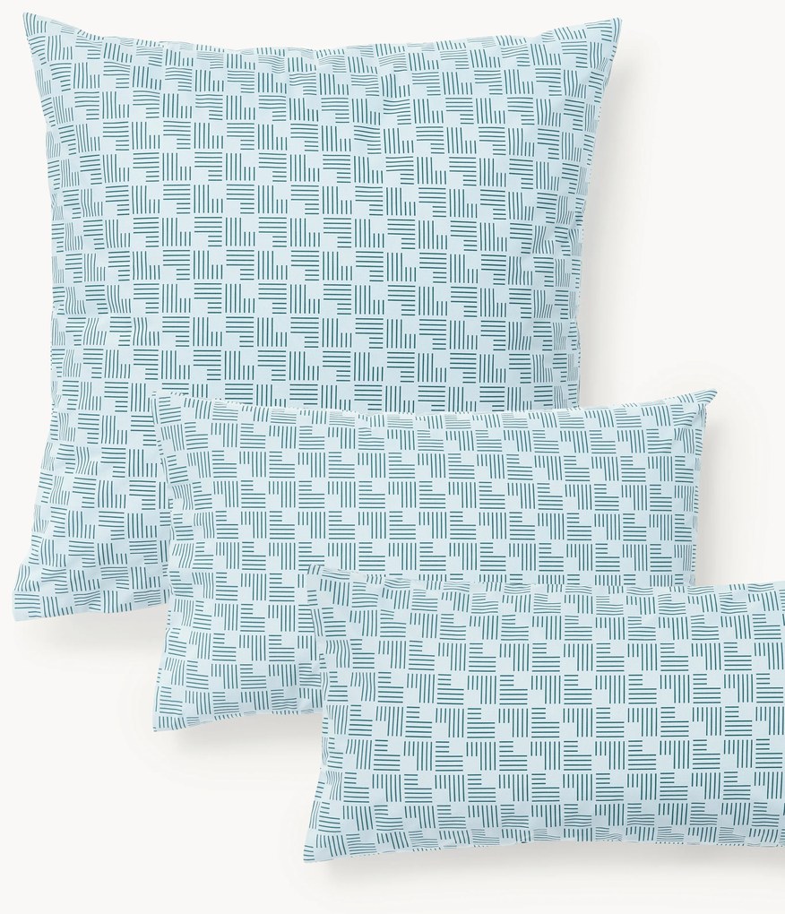Federa in cotone percalle con stampa geometrica Inki