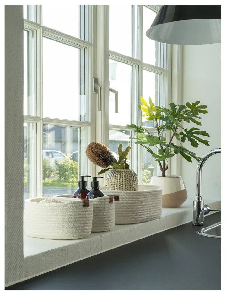 Set di cestini per il bagno in tessuto 3 pz 35x25x13 cm Jarana - House Nordic