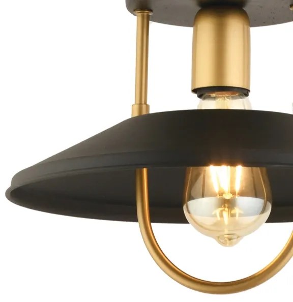 Lampadario a sospensione con filo 1xE27/40W/230V nero/oro