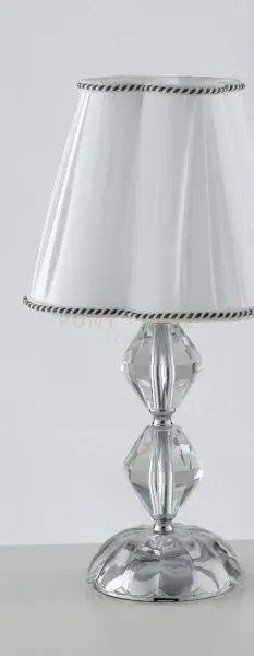 Lumetto riflesso cromo 1 luce attacco e14 25x47cm decorato in crist...