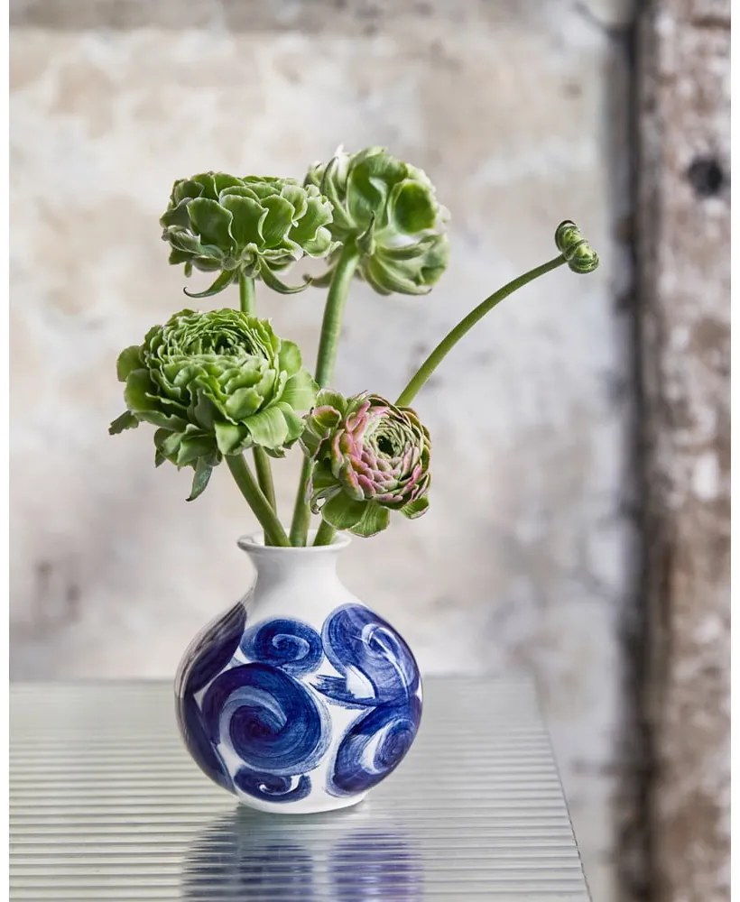 Vaso in gres blu dipinto a mano Tulle - Kähler Design