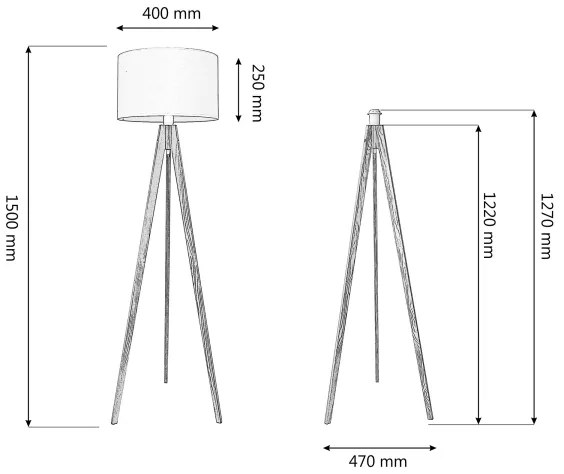 Lampada con piedistallo ALBA 1xE27/15W/230V nero/quercia