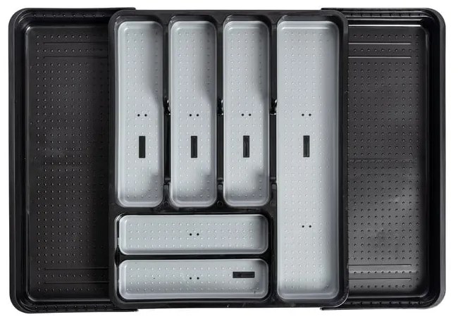 Credenza in plastica espandibile nera e grigia per cassetto 41,5 x 35 cm - Addis