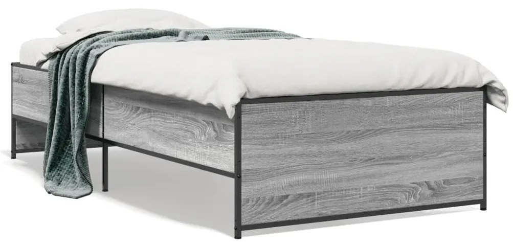 Giroletto grigio sonoma 90x200 cm legno multistrato e metallo