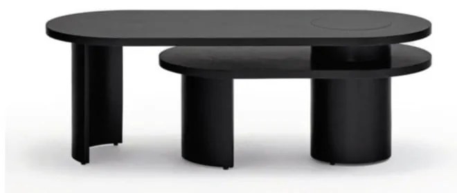 Tavolino nero in frassino 120x50 cm Nori - Teulat