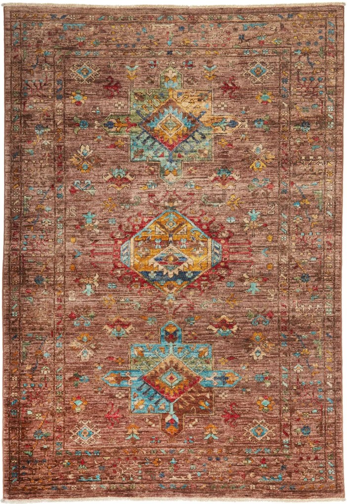 Samarkand Tappeto orientale 100x150 Marrone (Pakistan) Annodato A Mano