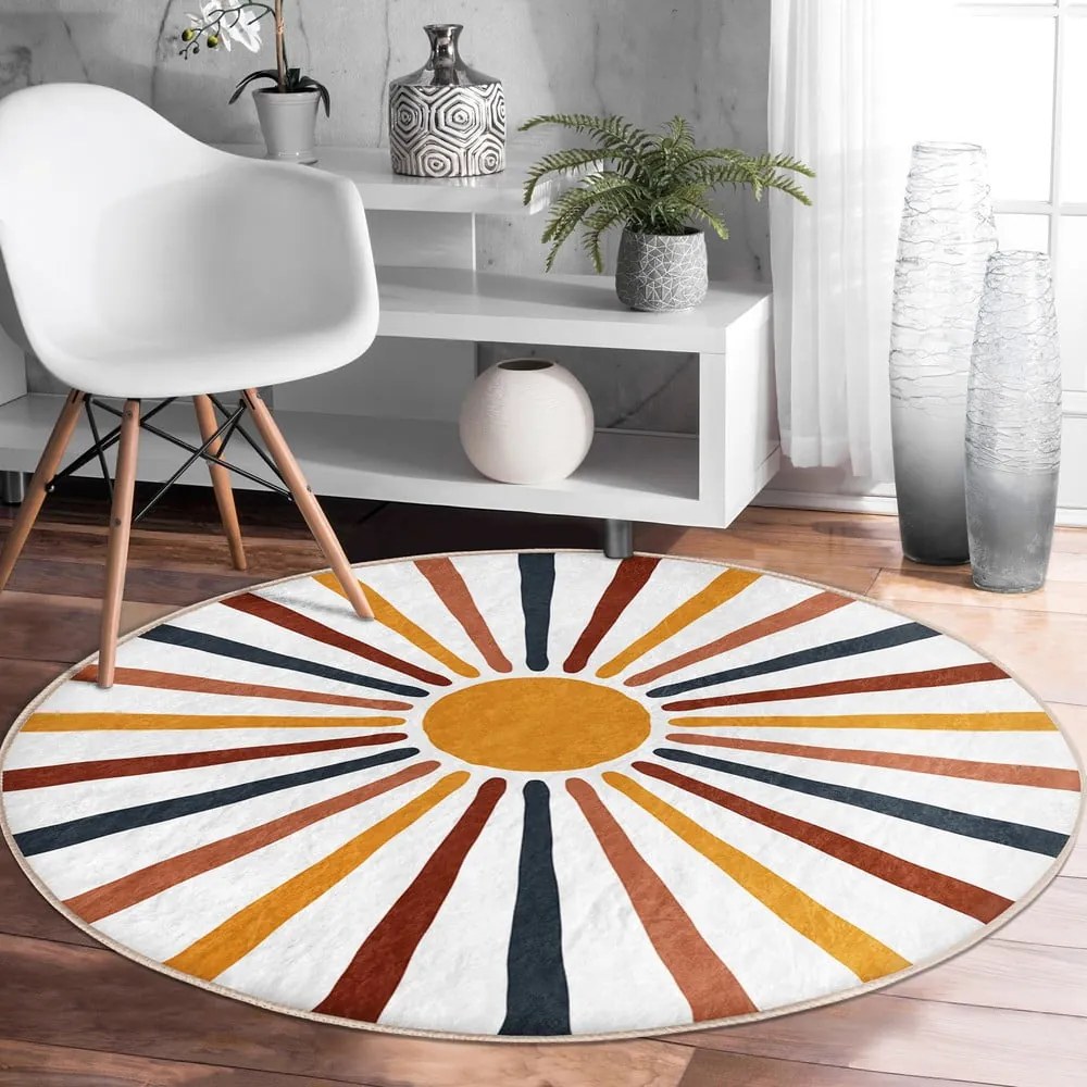 Tappeto rotondo lavabile adatto ai robot aspirapolvere ø 120 cm Comfort - Mila Home