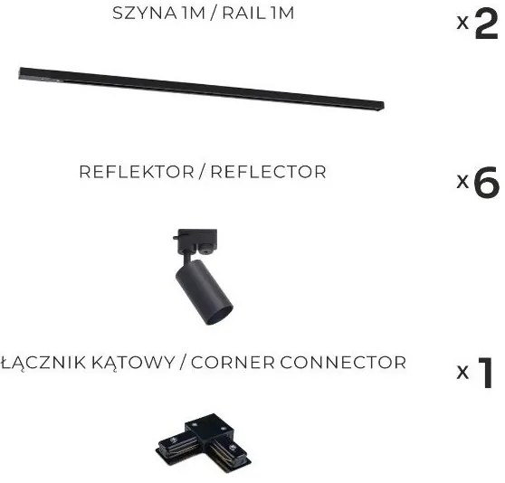 Zuma Line 3562 - Faretto per sistema a binario TUBE 6xGU10/35W/230V nero