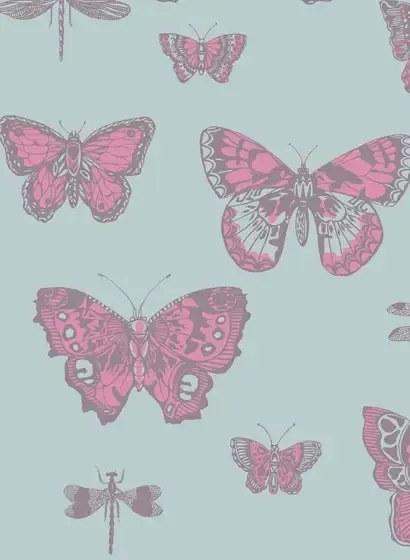 Tapete Butterflies & Dragonflies von Cole & Son - Pink/ Blue