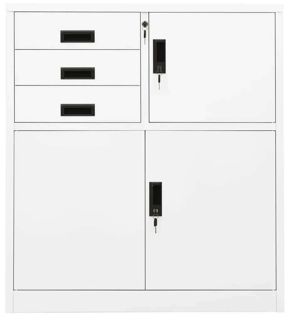 Armadio per ufficio bianco 90x40x102 cm in acciaio