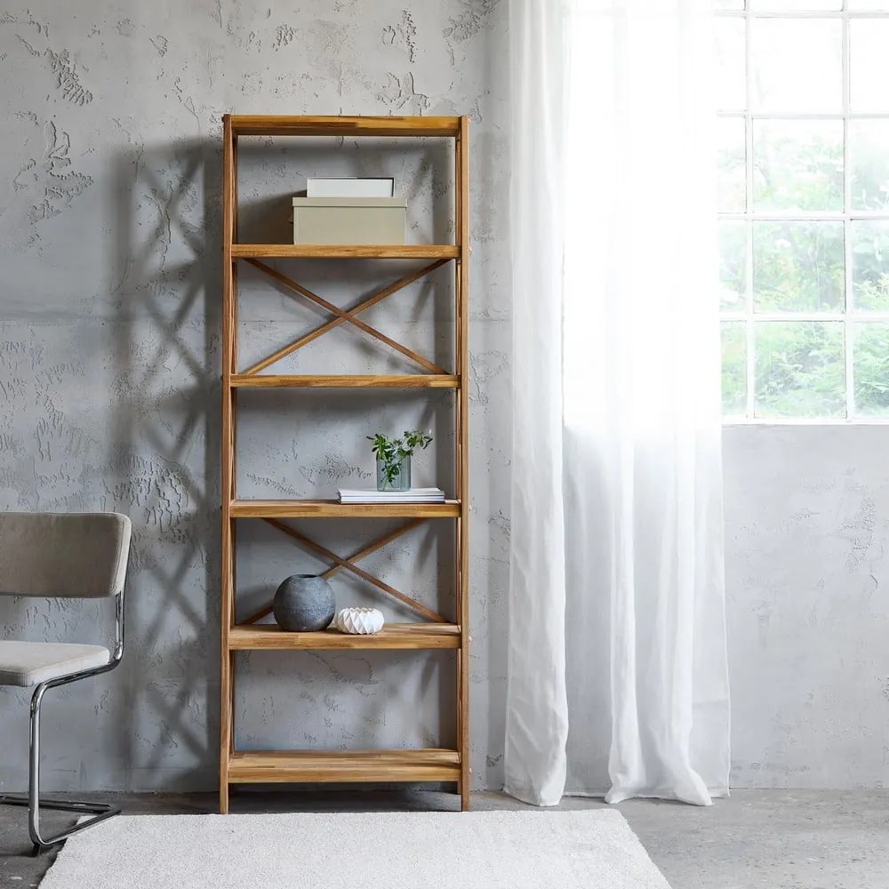 Scaffale effetto rovere colore naturale 70x198 cm X-Shelf - Unique Furniture