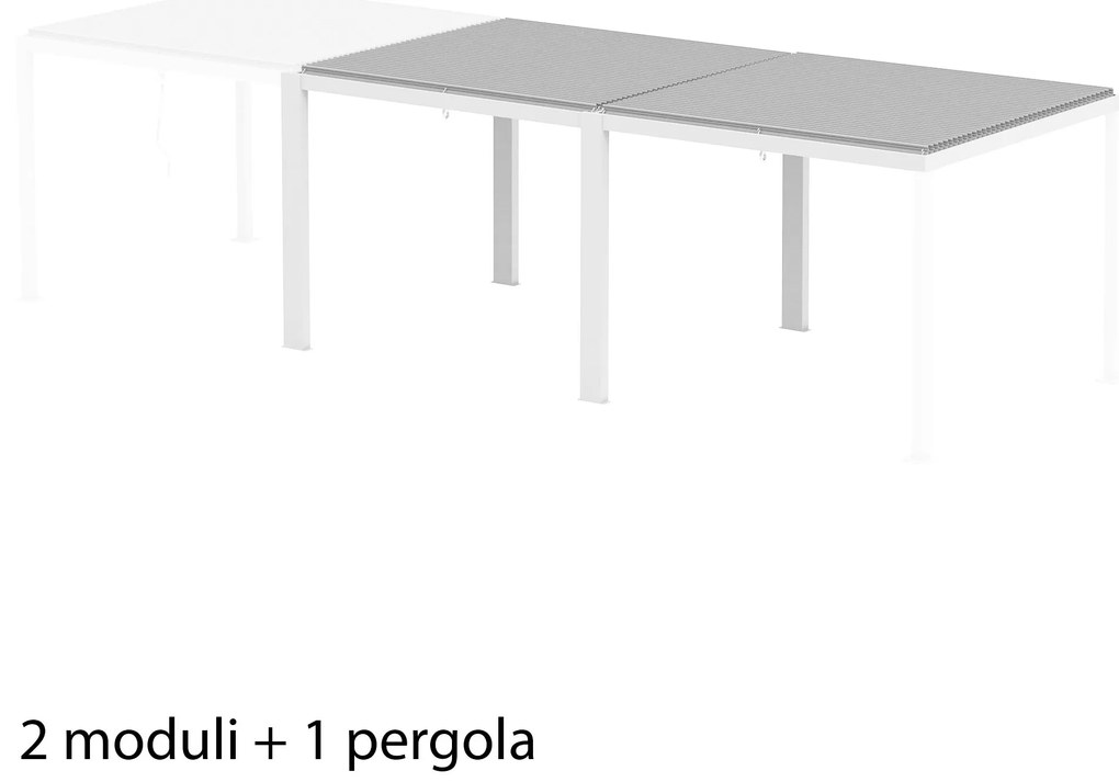 MOONTRIMMER - modulo per estensione pergola bioclimatica in alluminio modulare 3 x 3 m