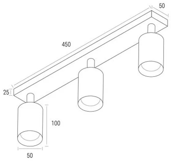 Faretto ANGIE 3xGU10/35W/230V nero