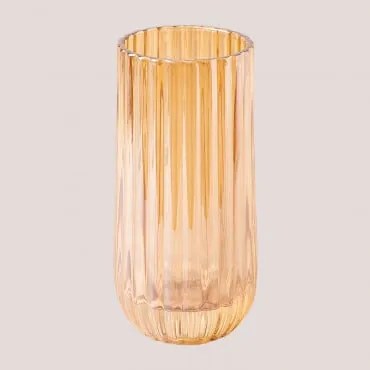 Vaso in vetro Inar Giallo Dorato Trasparente - Sklum