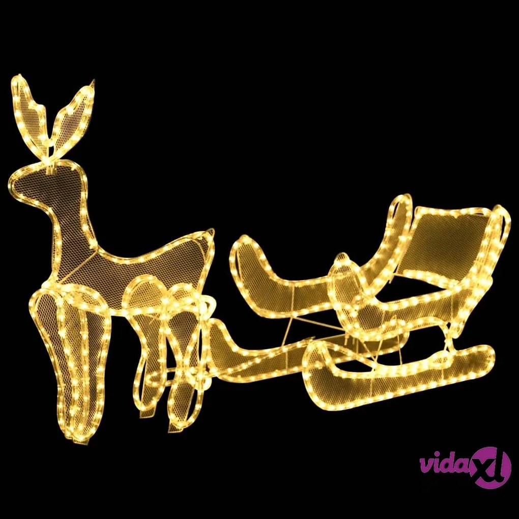 vidaXL Decorazione Luminosa Natalizia Slitta e Renna con Rete 432 LED