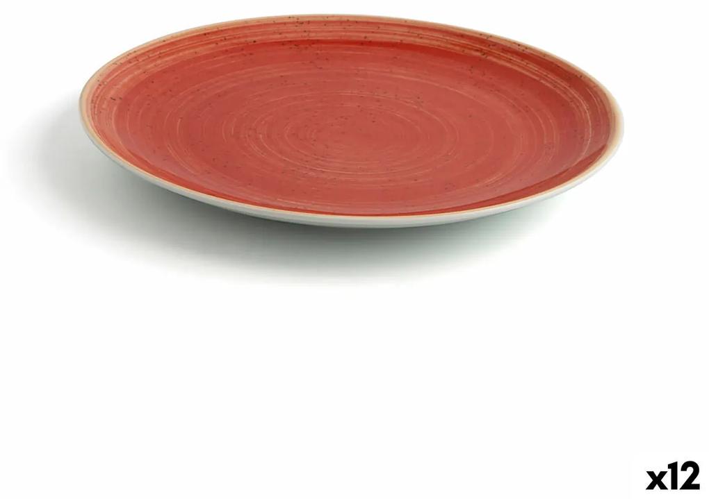 Piatto Piano Ariane Terra Ceramica Rosso (Ø 21 cm) (12 Unità)