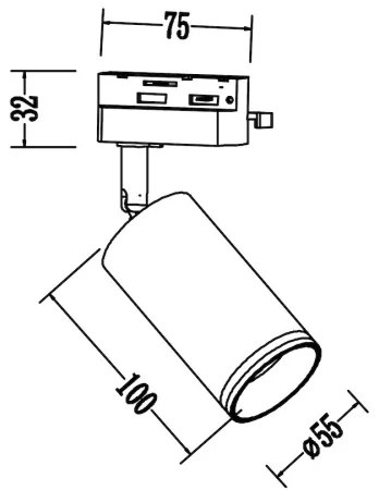Faretto per sistema a binario monofase PIPE 1xGU10/10W/230V nero