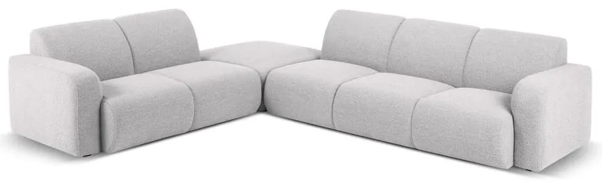 Divano angolare grigio chiaro in tessuto bouclé (angolo sinistro) Molino - Micadoni Home