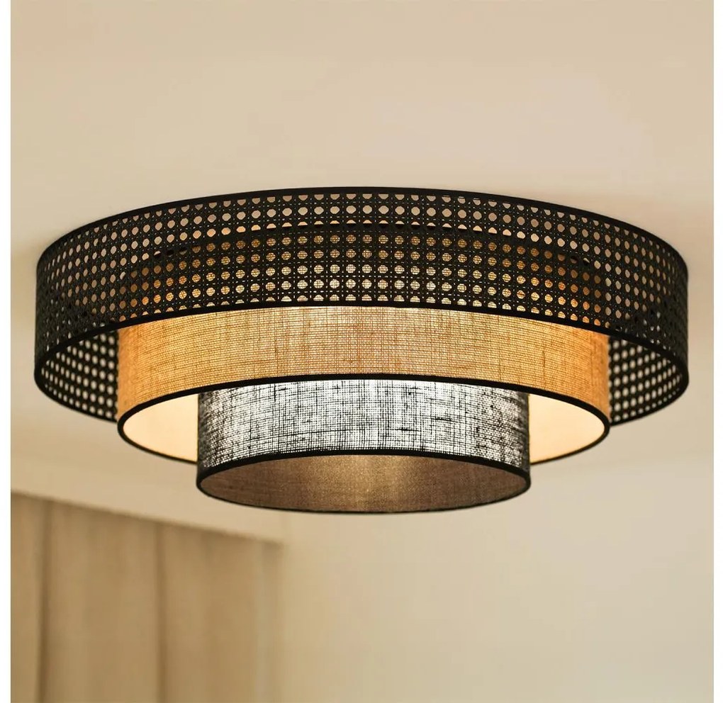 Brilagi - Lampada LED da soffitto DAKOTA LUNETA LED/12W/230V Ø 60 cm nero/ratán