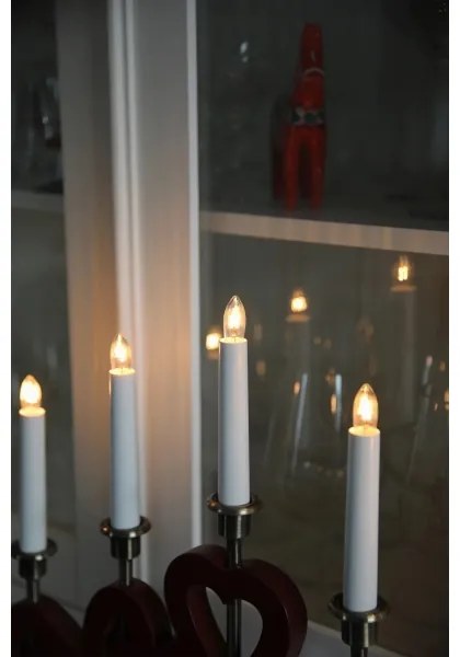 Markslöjd 706211 - Candelabro natalizio ENEBY 5xE10/3W/230V rosso/ottone