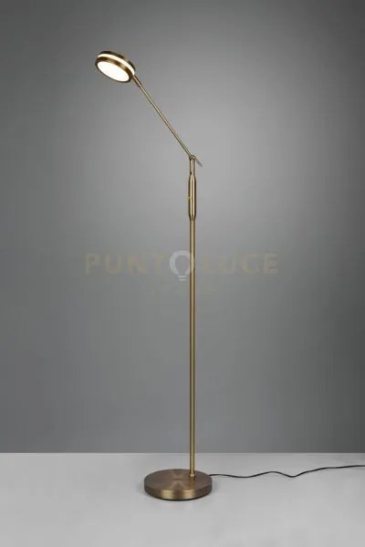 Franklin piantana led metallo ottone invecchiato con regolazione in...