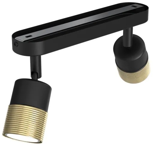 Luce Spot MIZU 2xGU10/8W/230V nero/ottone