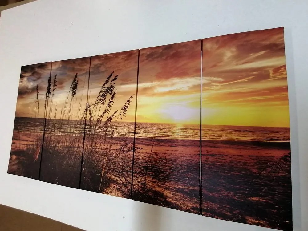 Quadri 5 pezzi – Tramonto sulla spiaggia