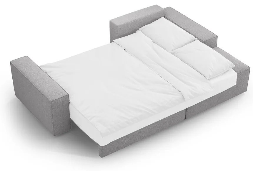 Divano letto angolare grigio chiaro in tessuto bouclé (angolo destro) Jodie - Micadoni Home