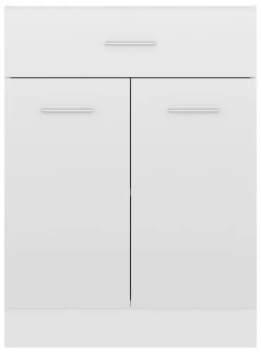 Armadio con Cassetto Bianco Lucido 60x46x81,5 cm in Truciolato