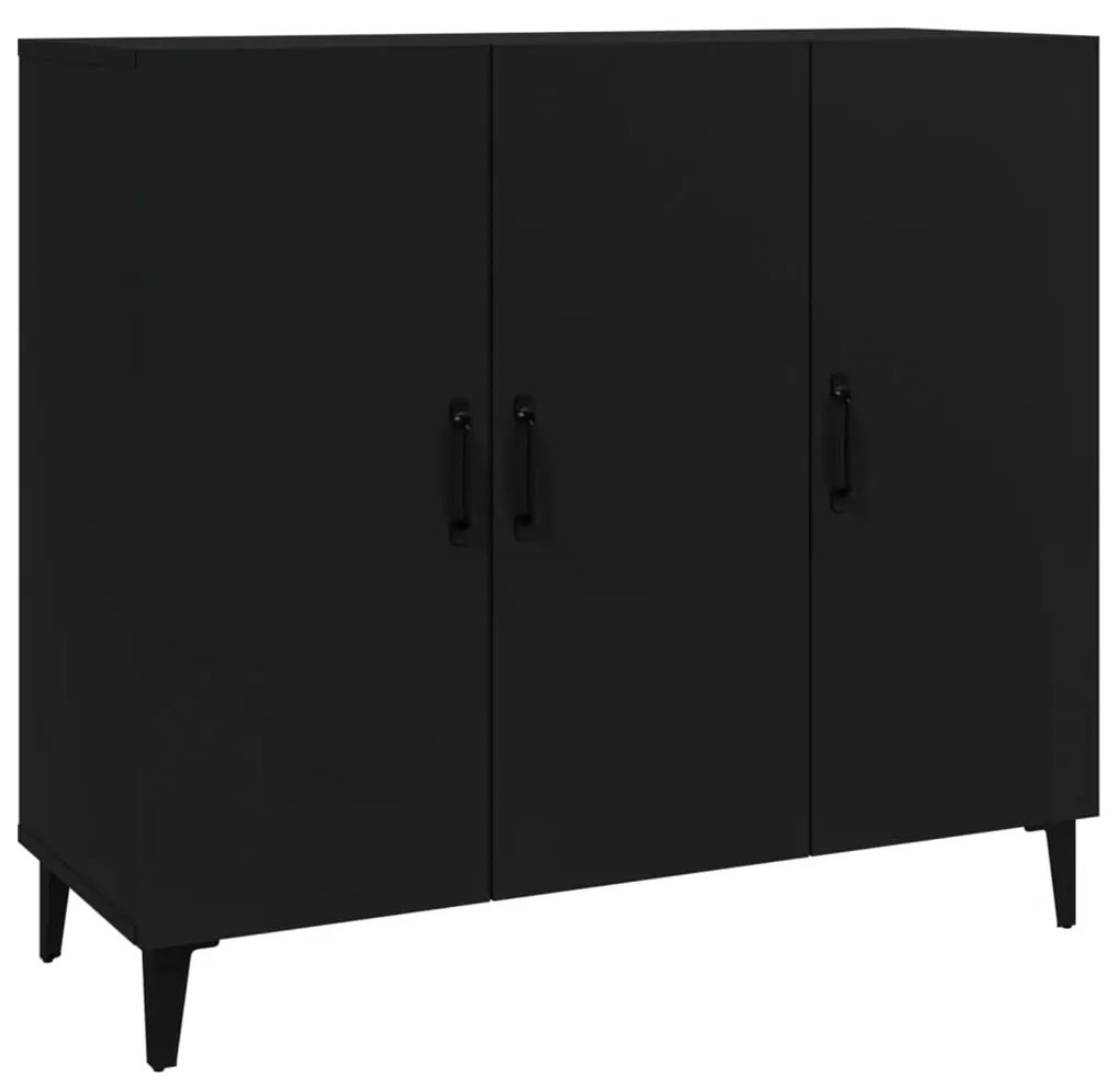 Credenza nera 90x34x80 cm in legno multistrato