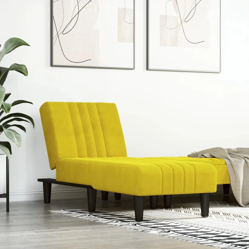 Chaise Longue İn Velluto Giallo /