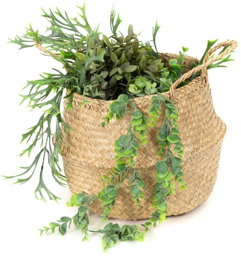 Cesto portaoggetti in seagrass chiaro , ⌀ 35 cm - Compactor