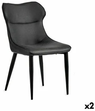 Poltrona Nero Antracite Acciaio 49 x 86 x 60 cm (2 Unità)