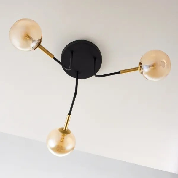 Jupiter 2037 - Lampadario a sospensione con supporto rigido BURANO 3xG9/10W/230V nero/oro/beige